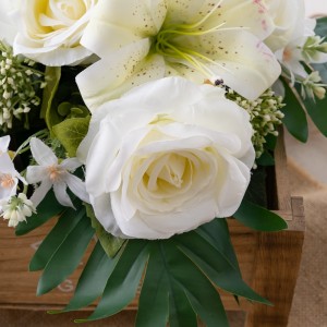 CL81502 זר פרחים מלאכותי שושן מכירה חמה לגינה קישוט חתונה