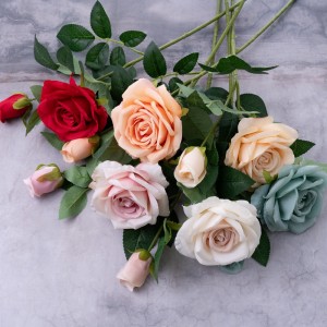 CL03510 Жасалма гүл Роза ысык сатуу декоративдик гүлдөр жана өсүмдүктөр