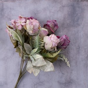 CL10504 Букет од вештачко цвеќе роза жешка продажба на украсни цвеќиња и растенија