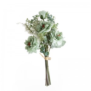 DY1-3918 Buqetë me lule artificiale Trëndafila me dizajn të ri Dekorime dasme