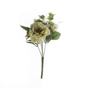 MW55711 ሰው ሰራሽ አበባ Bouquet Camellia ከፍተኛ ጥራት ያለው የሰርግ ማእከል ዕቃዎች
