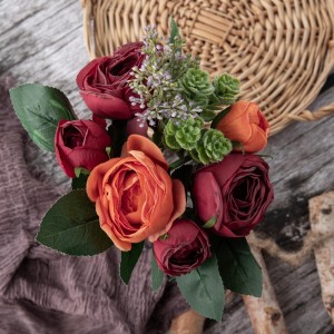 DY1-5671 Umelá kvetinová kytica Ruža s horúcim predajom kvetinovej steny