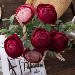 DY1-4581 Bó hoa nhân tạo Ranunculus Trang trí đám cưới trong sân vườn phổ biến