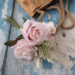 DY1-4599 कृत्रिम फूलों का गुलदस्ता गुलाब सस्ते शादी की सजावट