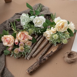 DY1-5651 ດອກໄມ້ທຽມ Bouquet Rose ທີ່ນິຍົມຕົກແຕ່ງງານແຕ່ງງານ