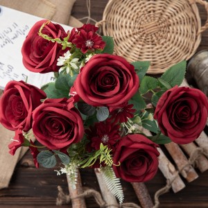 MW55728 Μπουκέτο τεχνητού λουλουδιού Rose Hot Selling Διακοσμητικό λουλούδι