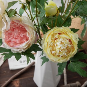 DY1-2072A Kinesisk ros med konstgjorda blommor Populära bröllopscentrum
