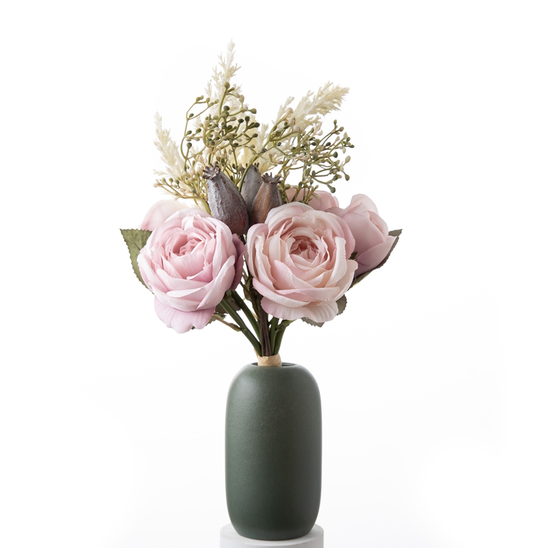 DY1-4555 Kunstig blomsterbuket Rose Højkvalitets bryllupsforsyning