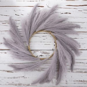 MW61214 Small New Design Artificial Fabric Pampas Grass Wreath for Flower Wall Backdrop