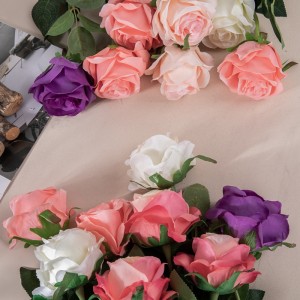 MW41105 Տան հարսանեկան ձևավորում Silk Flowers Real Touch Rose Արհեստական ​​թագավորական կապույտ դեկորատիվ ծաղիկներ և ծաղկեպսակներ Բնական հպման տուփ+ստվարաթղթե