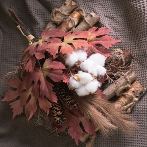 CF01199 Bukiet bawełniany ze sztucznych liści klonu Pampas, gorąco sprzedające się dekoracyjne kwiaty i rośliny