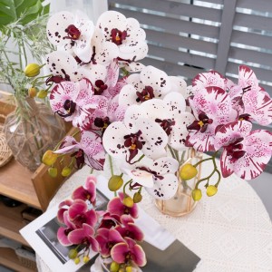 CL09002 Tallos de orquídeas artificiales Real Touch Faux Phalaenopsis Flor Decoración de boda para el hogar 26,8 pulgadas de alto 5 grandes flores