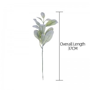 DY1-3647 තොග කෘත්‍රිම පැලෑටි Flocking Leaf Faux Greenery Leaves Outdoor Decor
