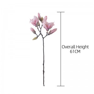GF15336 Semburan Tunggal Magnolia Tiruan Berkualiti Tinggi Dibuat Dengan Tangan Menggunakan Fabrik Khas Untuk Hiasan Perkahwinan Rumah