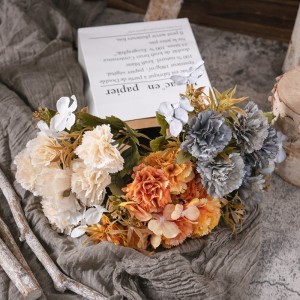 MW66010 Artipisyal nga Silk Flower Carnation Bunch para sa Photography Soft Kitchen Wedding Party Festival Fall Decor