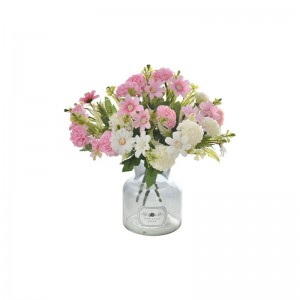 MW81002 Buqetë me lule artificiale Top krizantemë Shitje të nxehtë Dekorime dasme