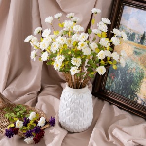 YC1109 Artificiell blomma sidenkrysantemum Daisy vildblommor med stjälkar för hemträdgårdsbord mittdekor dekoration