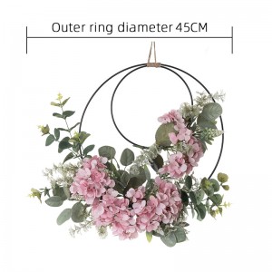 CF01034 Künstlicher Hortensien-Doppelkranz, neues Design, Blumenwand, Hintergrund, festliche Dekorationen