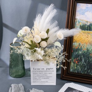 CF01323 Floral Arch Wedding Bouquet fleurs Mariage Artificial Fabric Pampas Silk Dandelion Plastic Plant Eva Eucalyptus වත් කරන්න