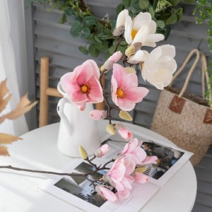 GF15336 højkvalitets kunstig magnolia enkeltspray lavet i hånden Brug det specielle stof til hjemmebryllupsdekoration