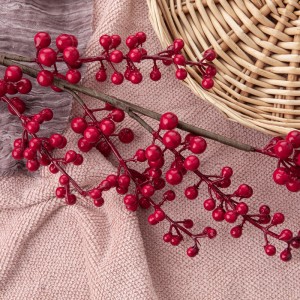 MW25701 ផ្កាសិប្បនិម្មិត Berry Christmas berries លក់ដុំ ការតុបតែងពិធីបុណ្យ