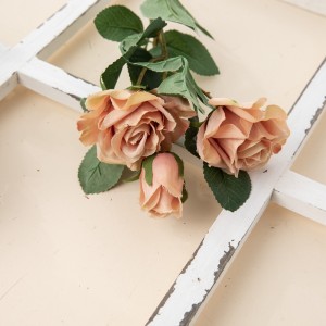 رز گل مصنوعی DY1-5718 پس زمینه دیواری گل با کیفیت بالا