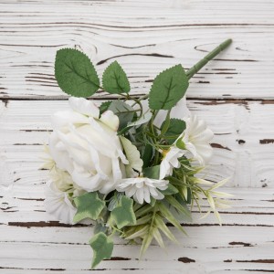MW55712 Букет од вештачко цвеќе, роза, жешка продажба на свадбена декорација