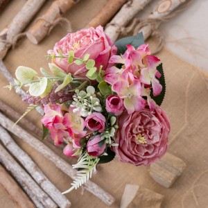 MW55749 Kënschtlech Blummen Bouquet Rose realistesch Garden Hochzäit Dekoratioun