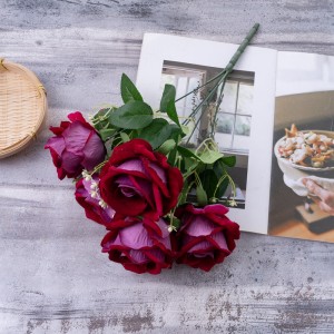 CL86504 Kunstig blomsterbukett Rose Hot Selger hage bryllup dekorasjon