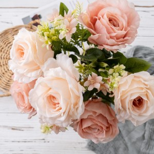 DY1-4989 कृत्रिम फूलों का गुलदस्ता गुलाब उच्च गुणवत्ता वाली शादी की सजावट