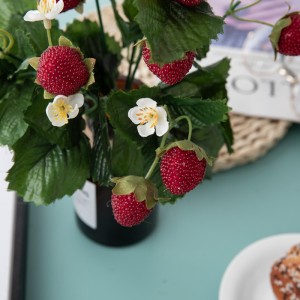DY1-3610 Искусственный цветок растение клубника реалистичное украшение для вечеринки