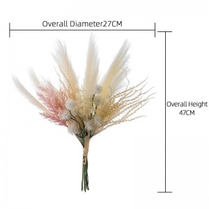 CF01322 ช่อดอกไม้งานแต่งงานเจ้าสาวดอกไม้แถวตกแต่งที่กำหนดเองขายส่งประดิษฐ์ผ้าไหม Pampas พลาสติก Ball Chrysanthemum