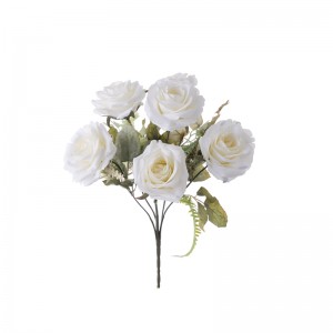 CL10501 Kënschtlech Blummen Bouquet Rose Héich Qualitéit dekorativ Blummen a Planzen