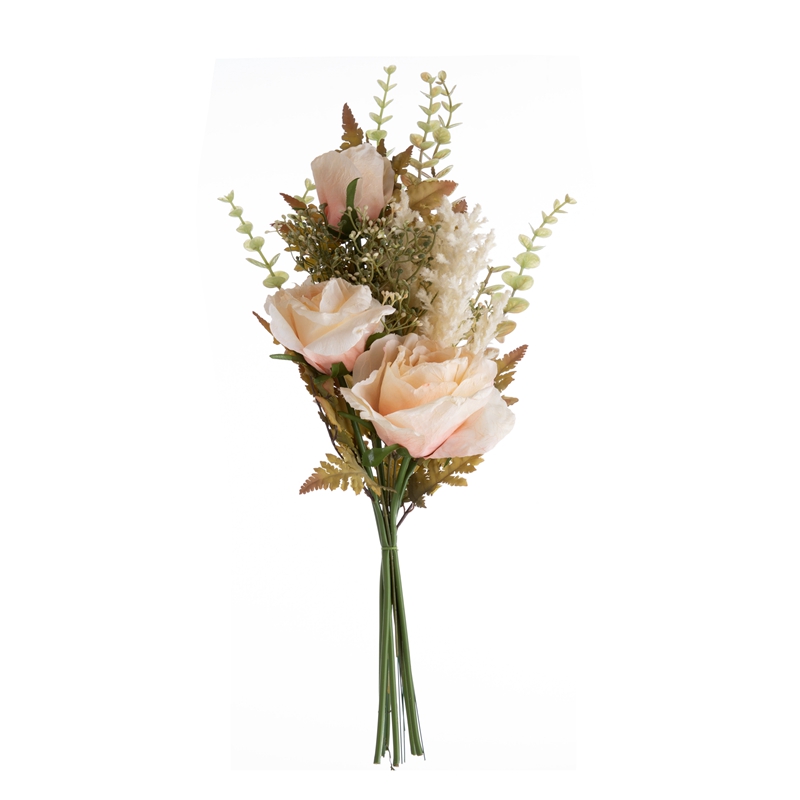 DY1-5304 Dirbtinių gėlių puokštė rožė Aukštos kokybės šventiniai papuošimai