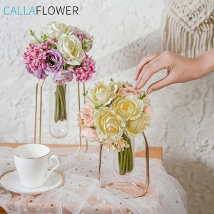 MW83111 Ramo de novia de tela de seda fiable y de buena calidad, ramo de novia de hortensia de loto rosa Artificial, flores para boda