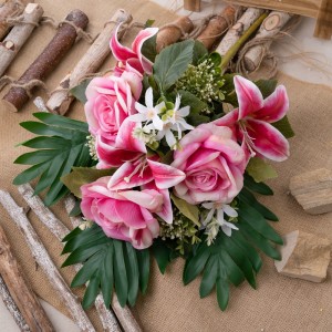 CL81502 Bouquet di fiori artificiali Lily Vendita calda Decorazione di matrimoniu di giardinu