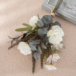 CF01218A High Quality Artificial Fabric Ivory Lu Lian Chrysanthemum Handle for Home Party Wedding Decoration