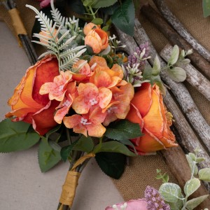 MW55749 Kunstig blomsterbukett Rose Realistisk hage bryllup dekorasjon