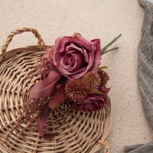 DY1-4403 Artificial Flower Bouquet Rose Feartan dealbhaidh pòsaidh ùr sa mheadhan