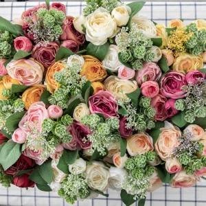 DY1-5671 Bouquet di fiori artificiali Rosa Sfondo di muro di fiori di vendita caldo