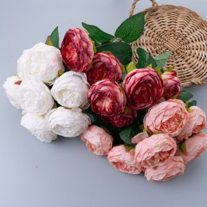 Decoraciones festivas vendedoras calientes de Rose del ramo de la flor artificial MW31506