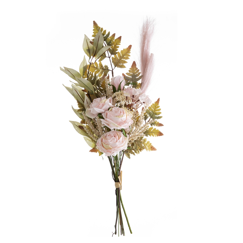 DY1-5896 Bouquet de fleurs artificielles Rose centres de table de mariage bon marché