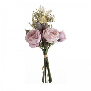 DY1-4555 कृत्रिम फुलांचा पुष्पगुच्छ गुलाब उच्च दर्जाचा विवाह पुरवठा