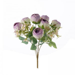 MW31513 זר פרחים מלאכותי ורד במפעל מכירה ישירה לגינה קישוט חתונה