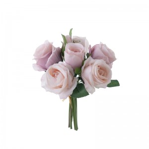DY1-4549 Buquê de flores artificiais rosa venda direta da fábrica fornecimento de casamento