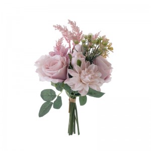 DY1-4552 Արհեստական ​​ծաղկեփունջ վարդ Իրատեսական դեկորատիվ ծաղիկներ և բույսեր