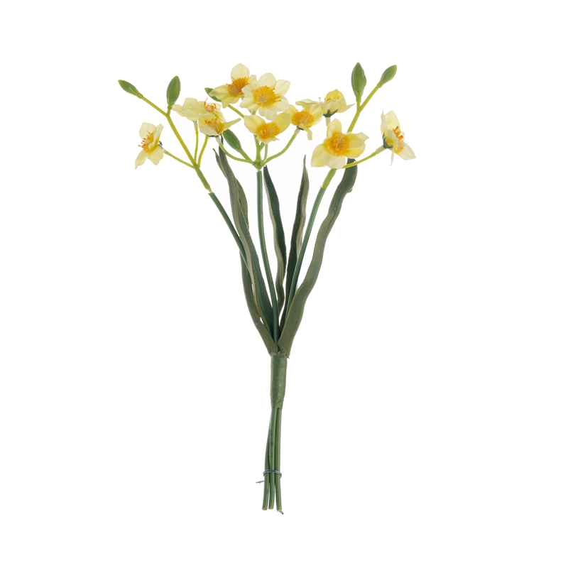 DY1-3236 कृत्रिम फूलों का गुलदस्ता नार्सिसस लोकप्रिय विवाह आपूर्ति
