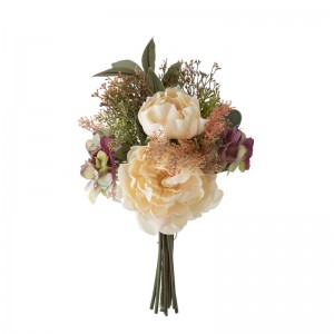 DY1-3833A Bouquet di fiori artificiali Peonia all'ingrossu Fondu di muru di fiori