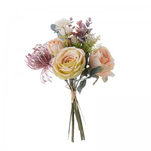 DY1-6570 Kunstig blomsterbukett Rose Hot Selger hage bryllup dekorasjon