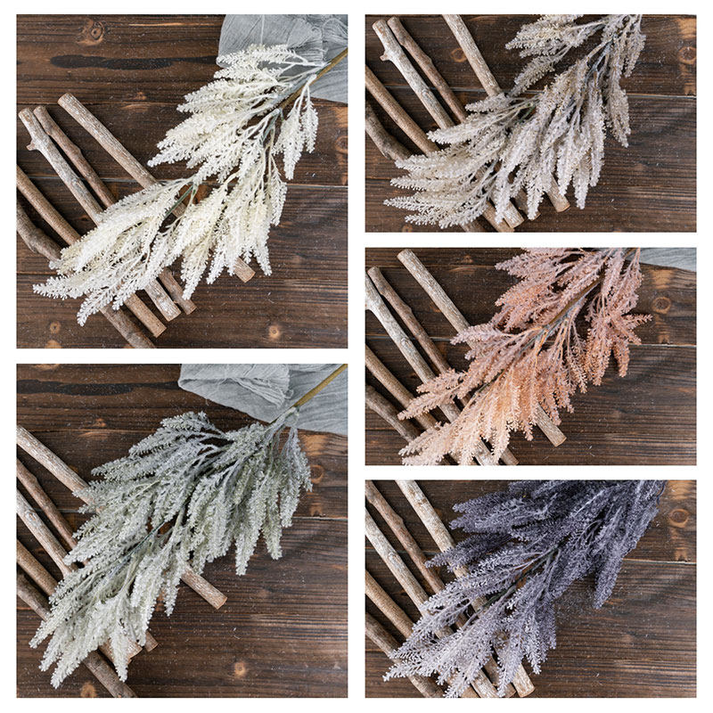 MW09111 Long Branch Flocked Sage Leaf Branches for Home Office Flowers Bouquet Centerpiece Wedding Decoration